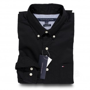 Tommy Hilfiger Czarna Koszula Meska - Oxford Shirt